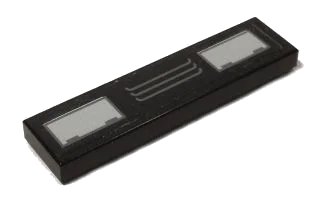 LEGO onderdeel Tile 1 x 4 with Gray Grille and Rectangles Pattern (Sticker) - Set 5973 (2431pb0150)