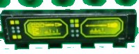 LEGO part Tile 1 x 4 with Buttons and Neon Green Screens on Black Background Pattern Model Left Side (Sticker) - Set 8107 2431pb0230L