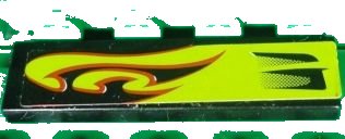 LEGO part Tile 1 x 4 with Lime Swirls and Air Intake Pattern Model Left Side (Sticker) - Set 8681 (2431pb0232L)