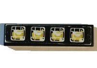 LEGO part Baldosa 1 x 4 con Patrón de 4 Faros Cuadrados Amarillos sobre Fondo Negro (Adhesivo) - Set 8443 2431pb0632