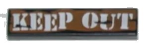 LEGO onderdeel Tile 1 x 4 with 'KEEP OUT' Pattern (2431px5)