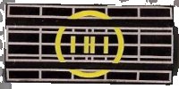 LEGO part Vehicle, Spoiler / Plow Blade 6 x 3 with Hinge with Yellow Radar Pattern 2440p69