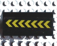 LEGO part Veicolo, Spoiler / Plow Blade 6 x 3 with Hinge with 7 Yellow Chevrons Pattern (Sticker) - Set 6573 2440pb012