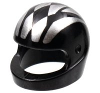 LEGO onderdeel Minifigure, Headgear Helmet Motorcycle (Standard) with Silver Stripes and Harlequin Diamond Pattern 2446pb12