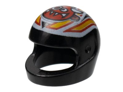 LEGO onderdeel Minifigure, Headgear Helmet Motorcycle (Standard) with Crazy Demon Pattern (2446pb33)