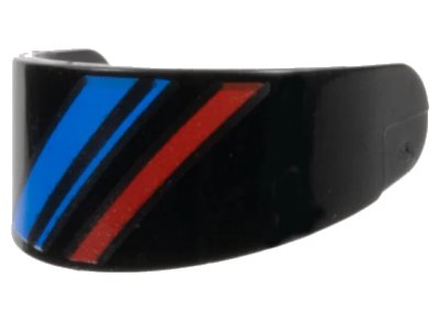 LEGO onderdeel Minifigure, Visor Standard with Blue and Red Diagonal Stripes Pattern (2447pb08)