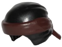 LEGO part Minifigure, Headgear Ninjago Wrap Type 3 with Molded Dark Brown Bandana and Knot Pattern 24496pb15