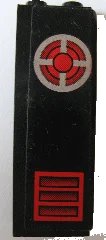 LEGO part Brick 1 x 2 x 5 with Red Vent and Silver Circle with Red and Black Pattern (Sticker) - Set 6776 2454pb011