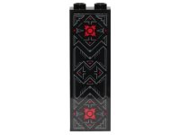 LEGO part Brick 1 x 2 x 5 with Red and Gray SW Sith Ornament Pattern (Sticker) - Set 75251 2454pb139