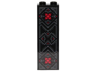 LEGO onderdeel Brick 1 x 2 x 5 with Red and Gray SW Sith Ornament Pattern (Sticker) - Set 75251 (2454pb139)