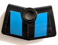 LEGO part Technic, Panel Curved # 3 2 x 3 x 1 Angled with Dark Azure Stripes Pattern (Stickers) - Set 42162 2457pb01