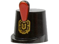 LEGO onderdeel Minifigure, Headgear Hat, Imperial Guard Shako with Red Plume and Gold Emblem Pattern 2545pb01