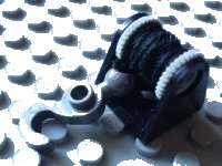 LEGO part String Reel 2 x 2 Complete with Black String Thin and Dark Gray Hook with Tow Ball (2585 / 2584 / x77a / 30395) 2584c04