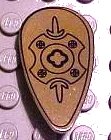 LEGO part Minifigure, Shield Ovoid with Gold Chrome and Geometric Oriental Pattern 2586px12