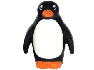 LEGO onderdeel Penguin with Flippers and Stud on Back with Orange Beak and Feet and White Stomach Pattern (26076pb01)