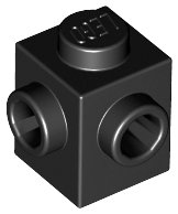 LEGO part Brick, Modified 1 x 1 with Studs on 2 Sides, Adjacent 26604