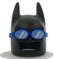 LEGO part Minifigure, Headgear Mask Batman Cowl (Angular Ears, Pronounced Brow) with Blue Goggles Pattern 27161pb01