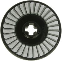 LEGO part Technic, Disk 3 x 3 with Silver and Light Bluish Gray Fan Pattern 2723pb081