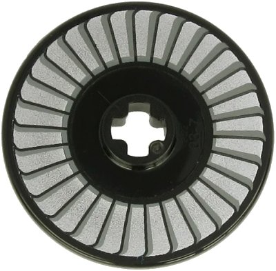 LEGO onderdeel Technic, Disk 3 x 3 with Silver and Light Bluish Gray Fan Pattern (2723pb081)