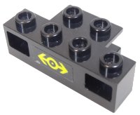 LEGO part Electric, Train Light Prism 1 x 4 Holder with Train Logo Yellow Small Pattern (Sticker) - Set 4564 2928pb01