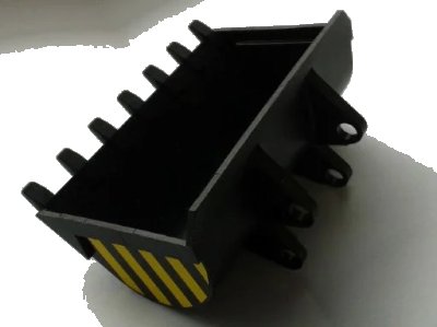 LEGO onderdeel Technic Digger Bucket 8 x 10 with Black and Yellow Danger Stripes Pattern on Both Sides (Stickers) - Set 8283 (2951pb03)