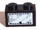 LEGO onderdeel Steen 1 x 2 met Koplamp Lichtgrijs Patroon (Sticker) - Set 8280 3004pb030