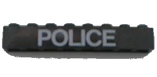 LEGO onderdeel Brick 1 x 8 with White 'POLICE' Pattern on Both Sides (Stickers) - Set 6386 (3008pb029)