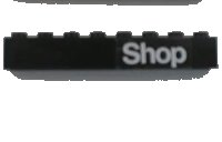 LEGO part Brick 1 x 8 with White 'Shop' Pattern (Sticker) - Set 6378 3008pb030