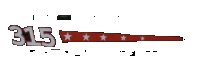 LEGO part Brick 1 x 8 with 5 Stars on Red Stripe and '315' on Left Pattern (Sticker) - Set 6596 3008pb051L