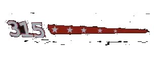 LEGO onderdeel Brick 1 x 8 with 5 Stars on Red Stripe and '315' on Left Pattern (Sticker) - Set 6596 (3008pb051L)
