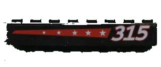 LEGO onderdeel Brick 1 x 8 with 5 Stars on Red Stripe and '315' on Right Pattern (Sticker) - Set 6596 (3008pb051R)
