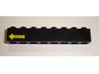 LEGO part Brick 1 x 8 with Yellow Arrow and 'RESCUE' Pattern Model Left Side (Sticker) - Set 8480 3008pb128L