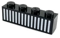 LEGO onderdeel Brick 1 x 4 with White Grille with 15 Vertical Lines Pattern 3010p05