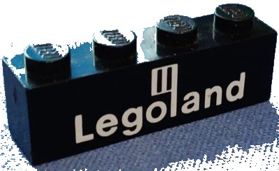 LEGO onderdeel Brick 1 x 4 with White Legoland Logo Pattern (3010p31)