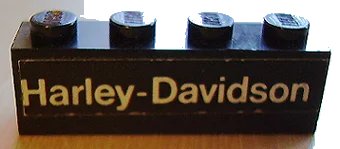 LEGO onderdeel Brick 1 x 4 with 'Harley-Davidson' Pattern (Sticker) - Set 394 (3010pb004)