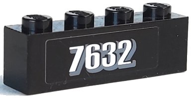 LEGO onderdeel Brick 1 x 4 with White '7632' Pattern (Sticker) - Set 7632 (3010pb110)