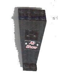 LEGO onderdeel Wing Plate Bi-level 8 x 4 and 2 x 3 1/3 Down with Red Air Show and Two White Stars on Black Background Pattern (Sticker) - Set 6582 (30119pb02)