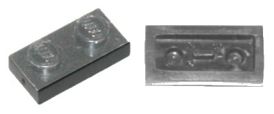 LEGO onderdeel Plate 1 x 2 with Flat Bottom Pin (3023old)