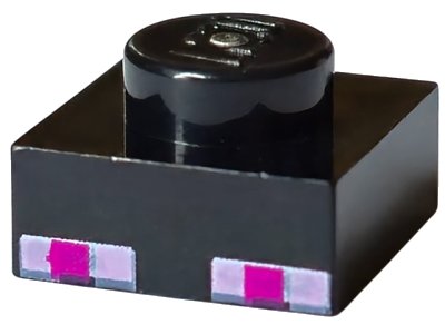 LEGO onderdeel Plate 1 x 1 with 4 Bright Pink and 2 Magenta Squares Pattern (Minecraft Enderman Eyes) (3024pb007)
