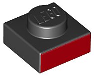 LEGO onderdeel Plate 1 x 1 with Red Line on Edge Pattern 3024pb012