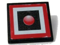 LEGO onderdeel Road Sign 2 x 2 Square with Clip with Red Light in Square Pattern (Sticker) - Set 10128 30258pb013