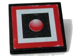 LEGO onderdeel Road Sign 2 x 2 Square with Clip with Red Light in Square Pattern (Sticker) - Set 10128 (30258pb013)