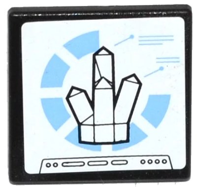 LEGO onderdeel Road Sign 2 x 2 Square with Clip with Rock Crystal 5 Point on Screen Pattern (Sticker) - Set 60036 (30258pb036)