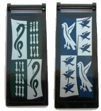 LEGO onderdeel Flag 7 x 3 with Bar Handle with HP Slytherin Banner / Ravenclaw Banner Pattern (Stickers) - Set 75954 30292pb039