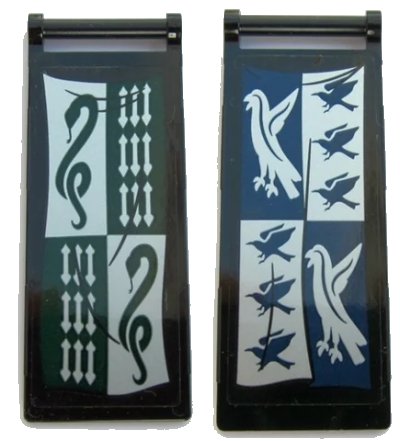 LEGO onderdeel Flag 7 x 3 with Bar Handle with HP Slytherin Banner / Ravenclaw Banner Pattern (Stickers) - Set 75954 (30292pb039)