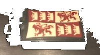 LEGO part Carreau, Modifié 2 x 3 avec 2 Pinces avec Motif Bannière Gryffondor (Autocollant) - Set 71043 30350bpb089