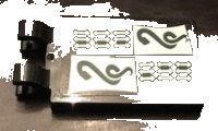 LEGO part Fliese, modifiziert 2 x 3 mit 2 Clips mit Slytherin Bannermuster (Aufkleber) - Set 71043 30350bpb091