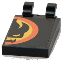LEGO part Platte, modifiziert 2 x 3 mit 2 U Clips mit Agents Dr. Inferno Logo Muster linke Hälfte (Aufkleber) - Set 8630 30350cpb029