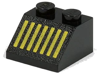 LEGO onderdeel Slope 45 2 x 2 with Yellow Grille with 7 Vertical Lines Pattern (3039p10)