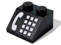 LEGO part Slope 45 2 x 2 with White Phone Receiver and Buttons Pattern 3039p12